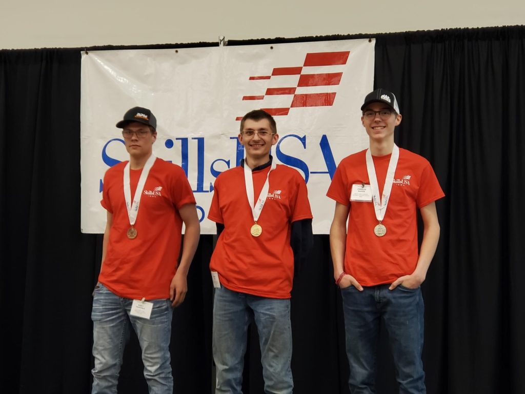 Ames High senior Gage Myers Placed 1st in the Automotive Service Technology SkillsUSA Contest